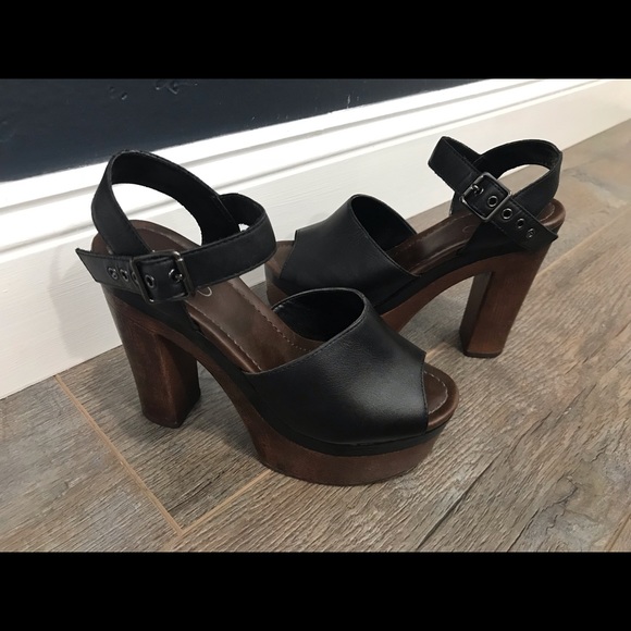 Aldo black & brown thick heel - Picture 1 of 7